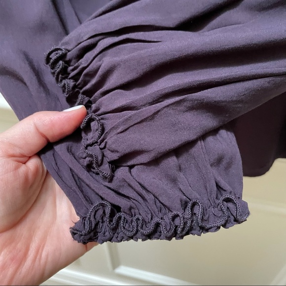 VELVET Long Sleeve Peasant Top Blouse  Burgandy Size Small - Picture 5 of 9